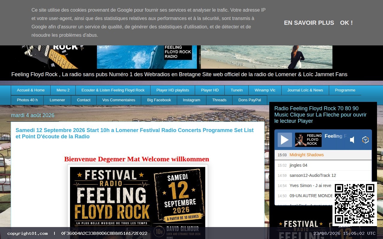 Capture de http://www.feelingfloydrock.com