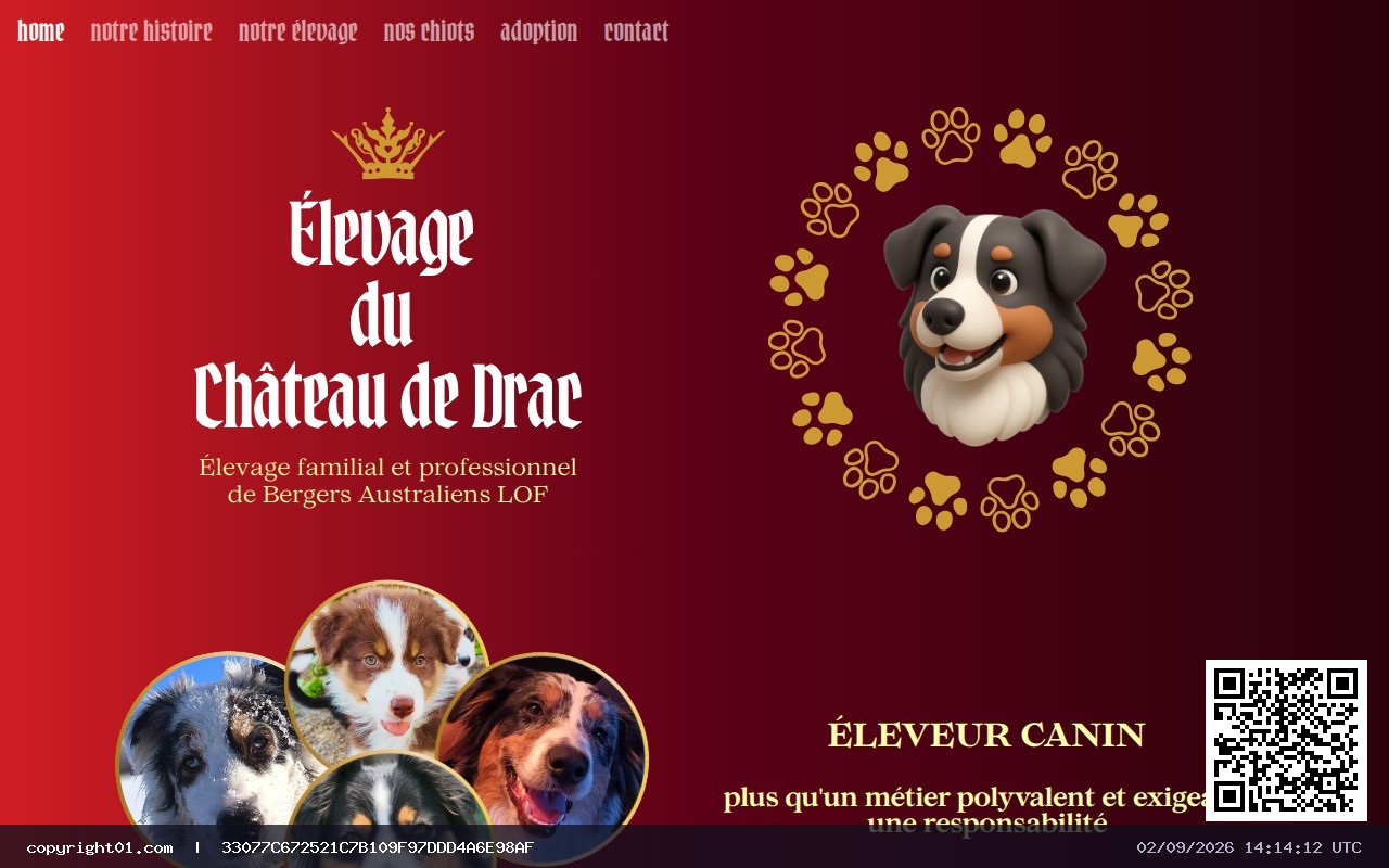 home + notre histoire + notre elevage + nos chiots + adoption + contact