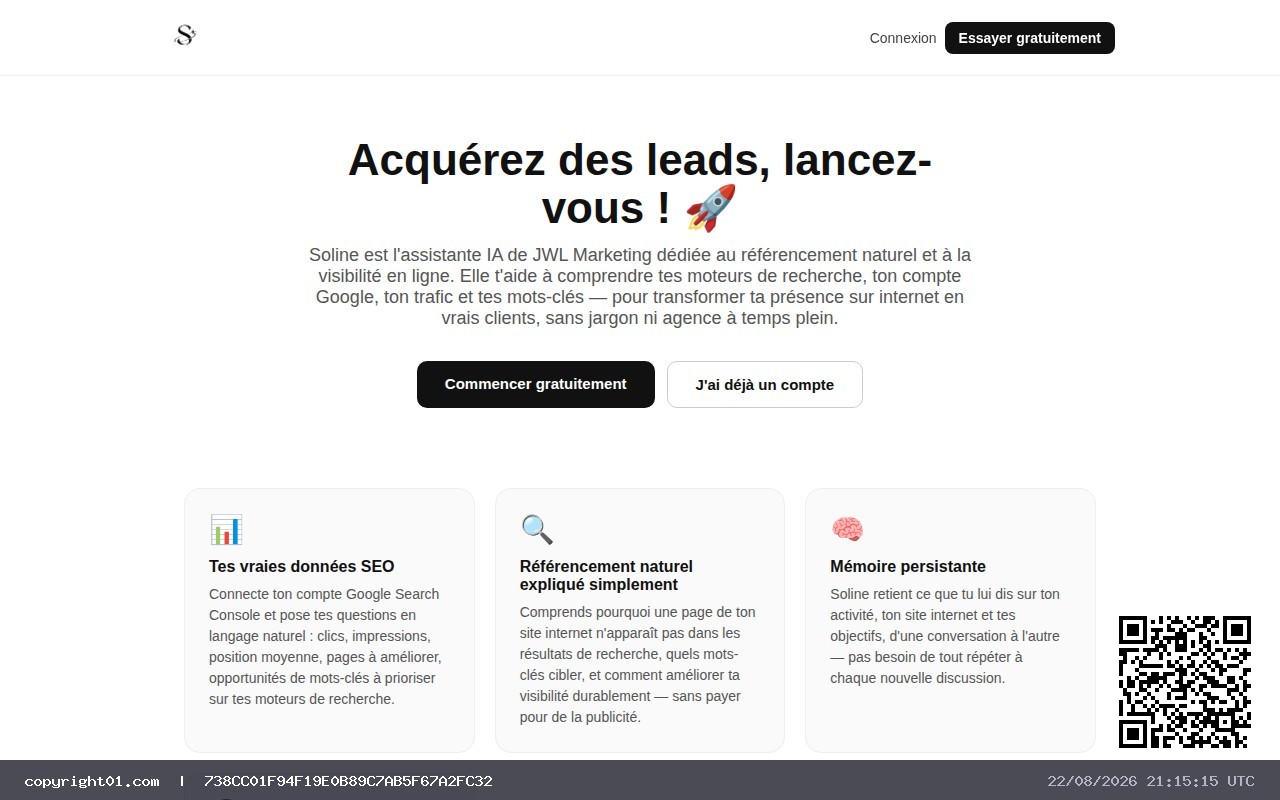 Soline — l'IA de JWL Marketing