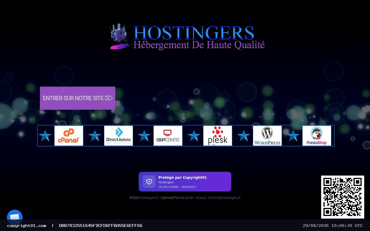 Capture de http://www.Hostingers.fr