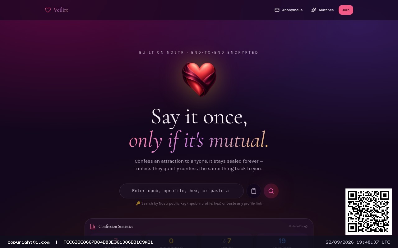 Veilirt — Secret crushes, revealed only when mutual