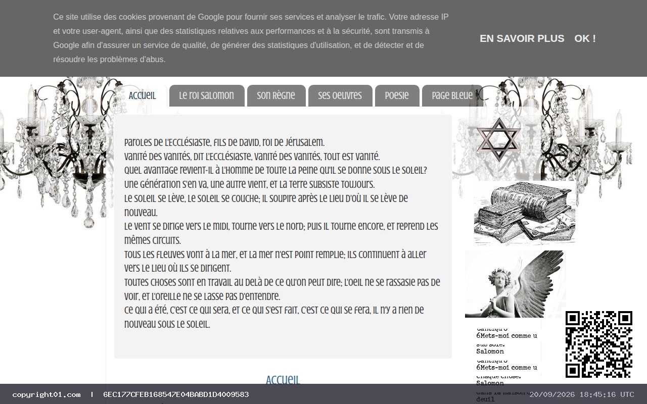 Screenshot of http://romanbleudesalomon.blogspot.ca/