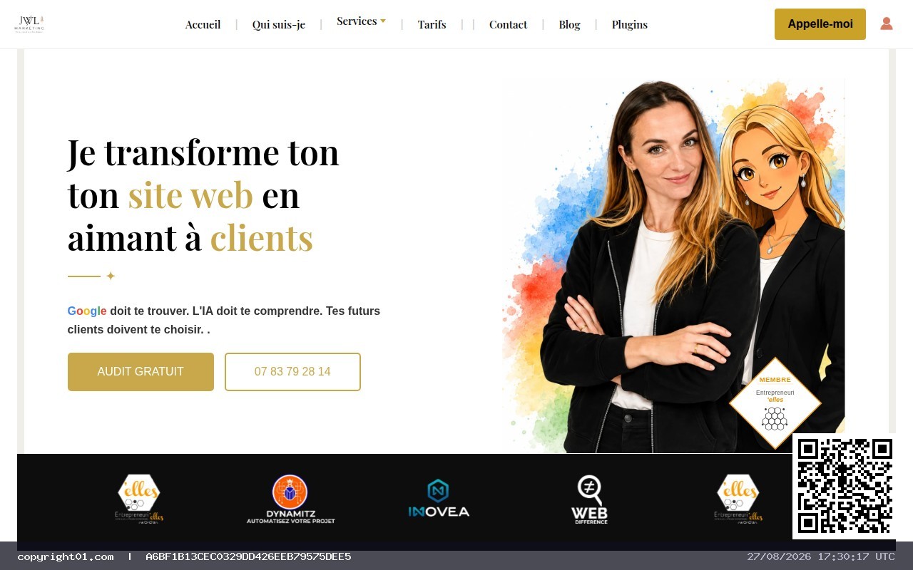 Screenshot of https://www.jwl-marketing.fr/