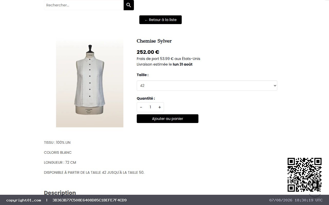 Chemise Sylver 100% lin de la marque française Désir - Désir