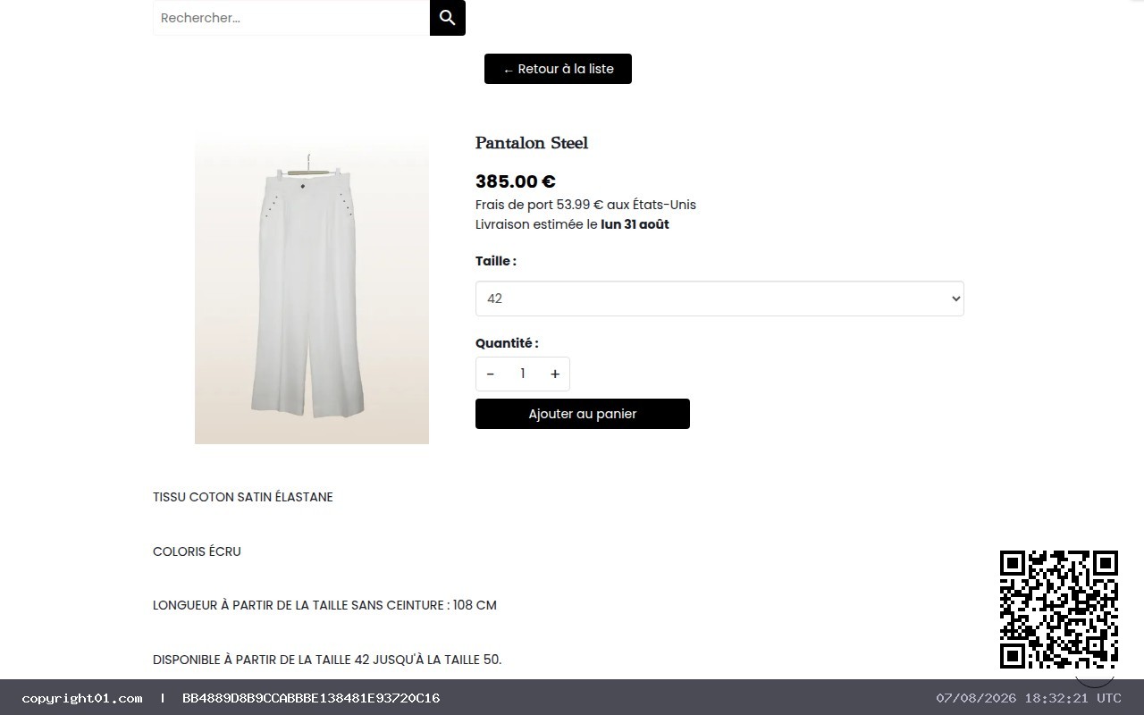 Pantalon Steel écru de la marque française Désir - Désir