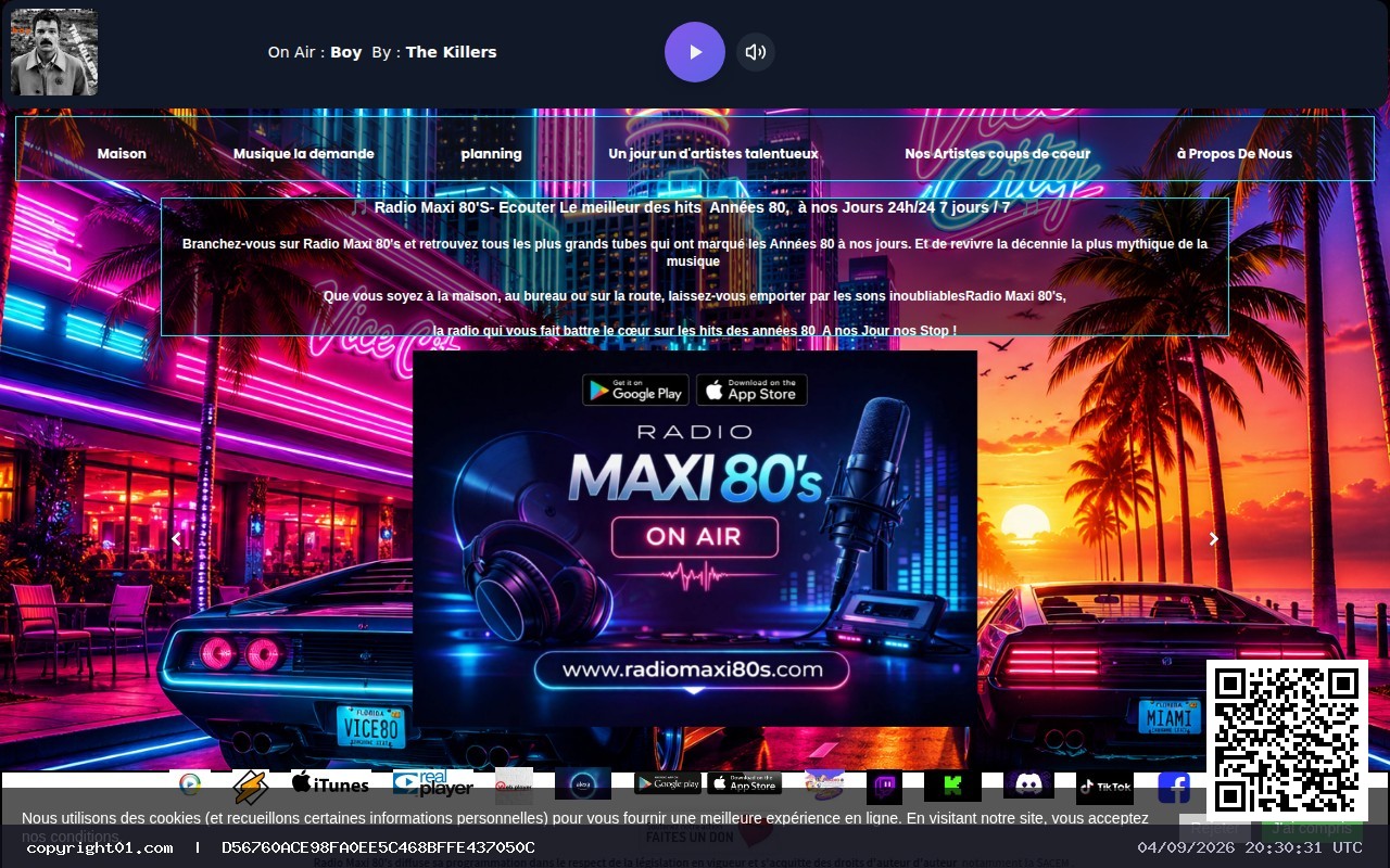 Captura de https://www.radiomaxi80s.com/